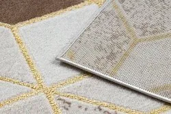 Modern MEFE Teppich B400 Würfel, geometrisch 3D - Strukturell zwei Ebenen aus Vlies creme / beige