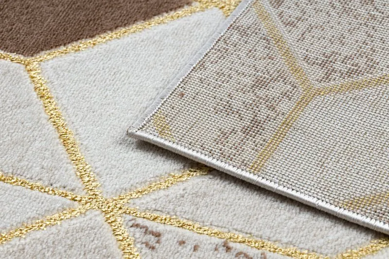 Modern MEFE Teppich B400 Würfel, geometrisch 3D - Strukturell zwei Ebenen aus Vlies creme / beige