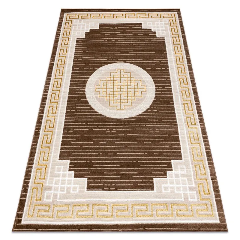 Modern MEFE Teppich 9096 Rahmen, griechischer Schlüssel - Strukturell zwei Ebenen aus Vlies beige / braun