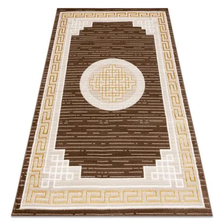 Modern MEFE Teppich 9096 Rahmen, griechischer Schlüssel - Strukturell zwei Ebenen aus Vlies beige / braun