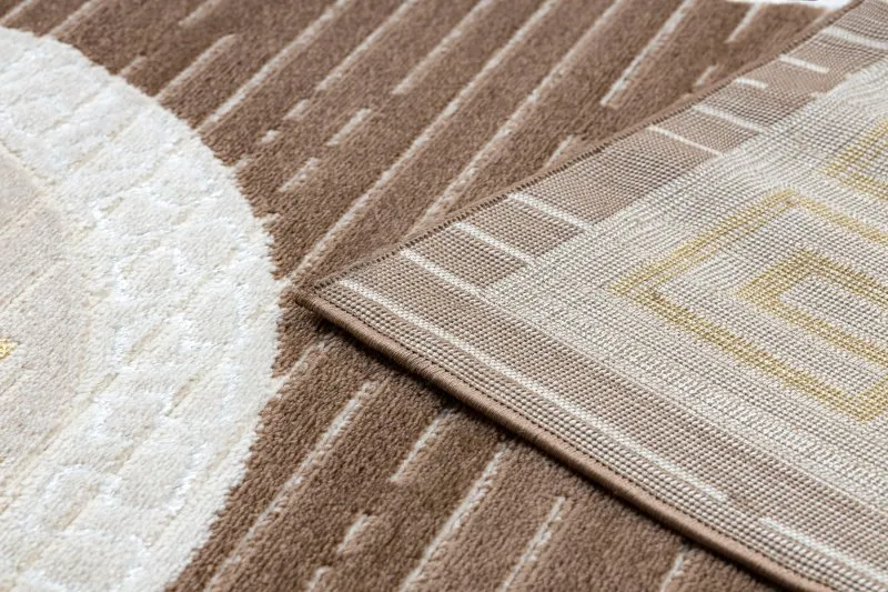 Modern MEFE Teppich 9096 Rahmen, griechischer Schlüssel - Strukturell zwei Ebenen aus Vlies beige / braun