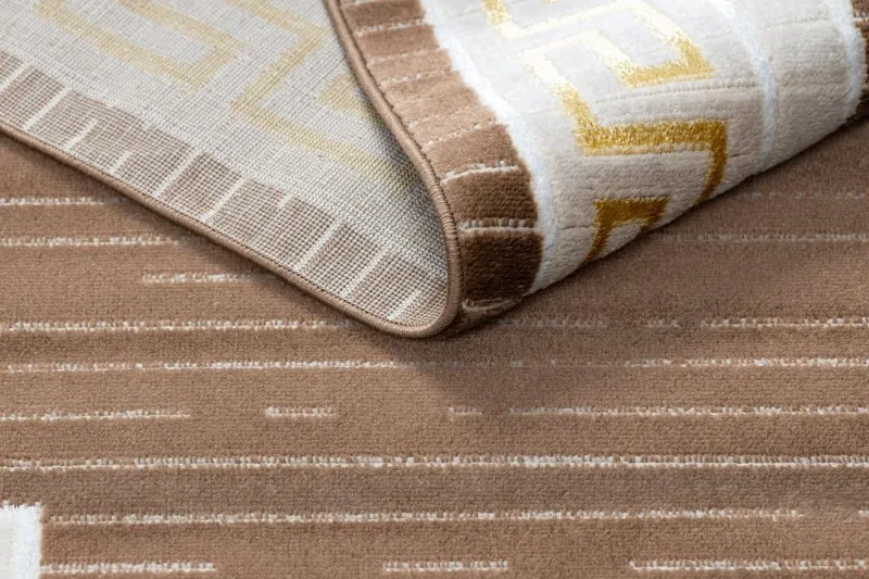 Modern MEFE Teppich 9096 Rahmen, griechischer Schlüssel - Strukturell zwei Ebenen aus Vlies beige / braun