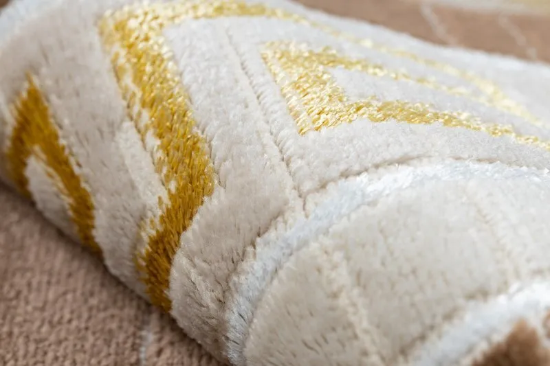 Modern MEFE Teppich 9096 Rahmen, griechischer Schlüssel - Strukturell zwei Ebenen aus Vlies beige / braun