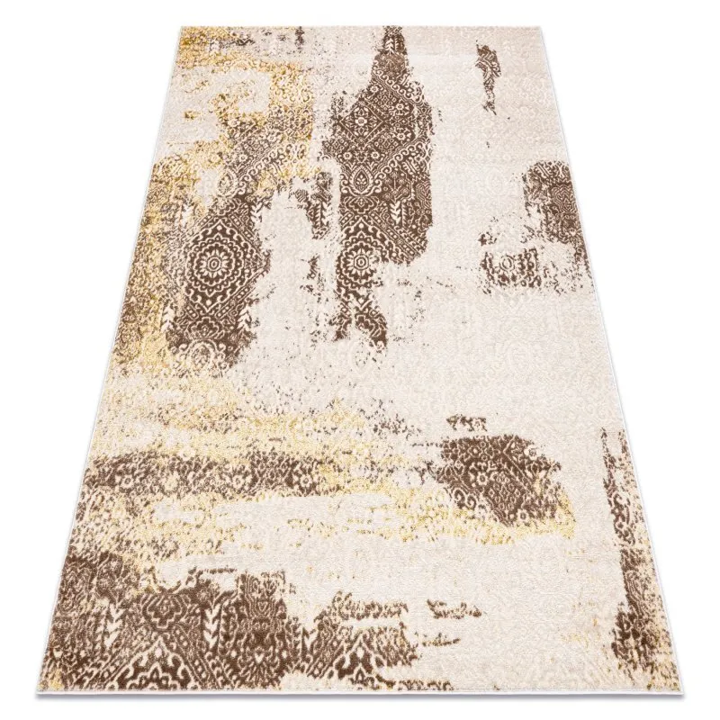 Modern MEFE Teppich 8731 Rosette vintage - Strukturell zwei Ebenen aus Vlies beige