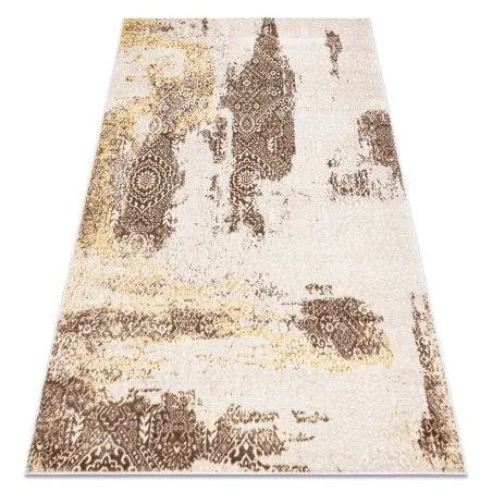 Modern MEFE Teppich 8731 Rosette vintage - Strukturell zwei Ebenen aus Vlies beige
