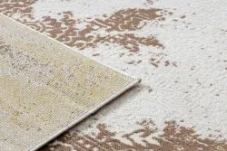 Modern MEFE Teppich 8731 Rosette vintage - Strukturell zwei Ebenen aus Vlies beige