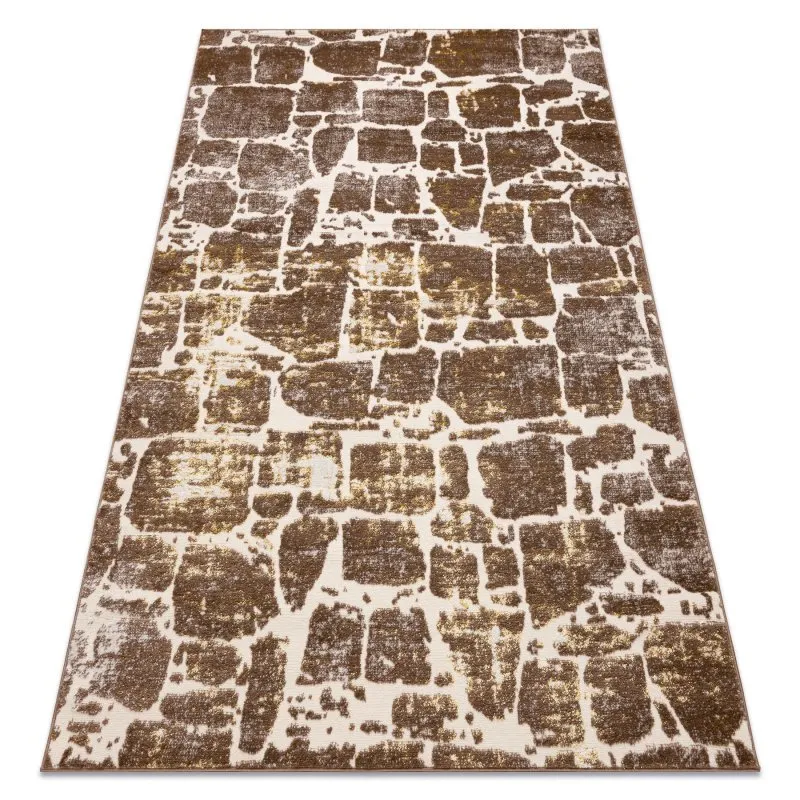 Modern MEFE Teppich 6184 Pflasterung Backstein - Strukturell zwei Ebenen aus Vlies dunkelbeige