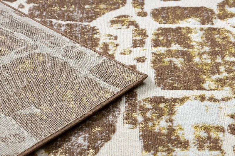 Modern MEFE Teppich 6184 Pflasterung Backstein - Strukturell zwei Ebenen aus Vlies dunkelbeige