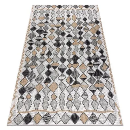 Teppich SISAL COOPER Diamanten, Zickzack 22217 ecru / schwarz