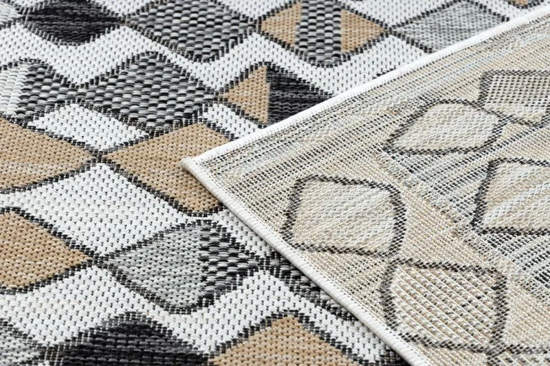 Teppich SISAL COOPER Diamanten, Zickzack 22217 ecru / schwarz