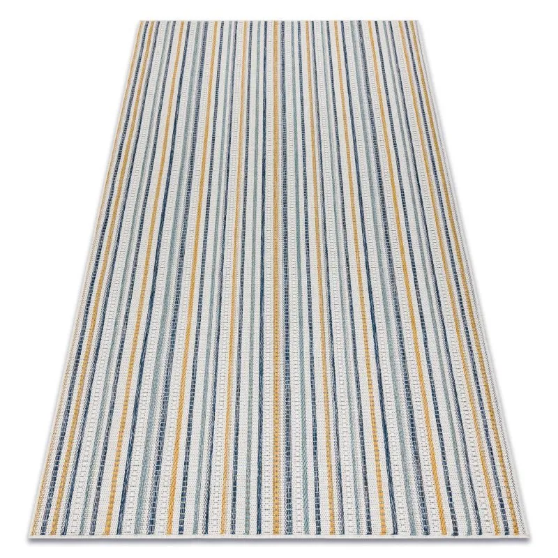 Teppich SISAL COOPER Streifen, Etno 22237 ecru / dunkelblau
