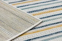 Teppich SISAL COOPER Streifen, Etno 22237 ecru / dunkelblau