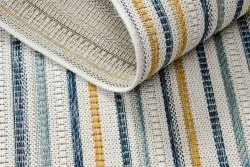 Teppich SISAL COOPER Streifen, Etno 22237 ecru / dunkelblau