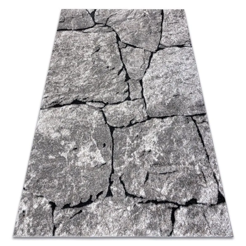 Modern Teppich COZY 8985 Brick Pflasterung Backstein, Stein - Strukturell zwei Ebenen aus Vlies grau