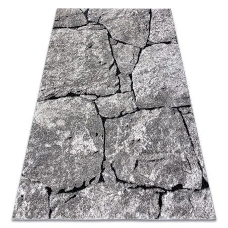 Modern Teppich COZY 8985 Brick Pflasterung Backstein, Stein - Strukturell zwei Ebenen aus Vlies grau