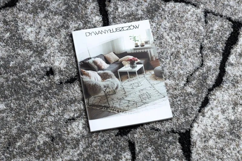 Modern Teppich COZY 8985 Brick Pflasterung Backstein, Stein - Strukturell zwei Ebenen aus Vlies grau