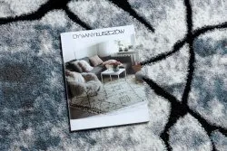 Modern Teppich COZY 8873 Cracks, gerissener Beton- Strukturell zwei Ebenen aus Vlies hellgrau / blau