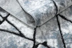 Modern Teppich COZY 8873 Cracks, gerissener Beton- Strukturell zwei Ebenen aus Vlies hellgrau / blau