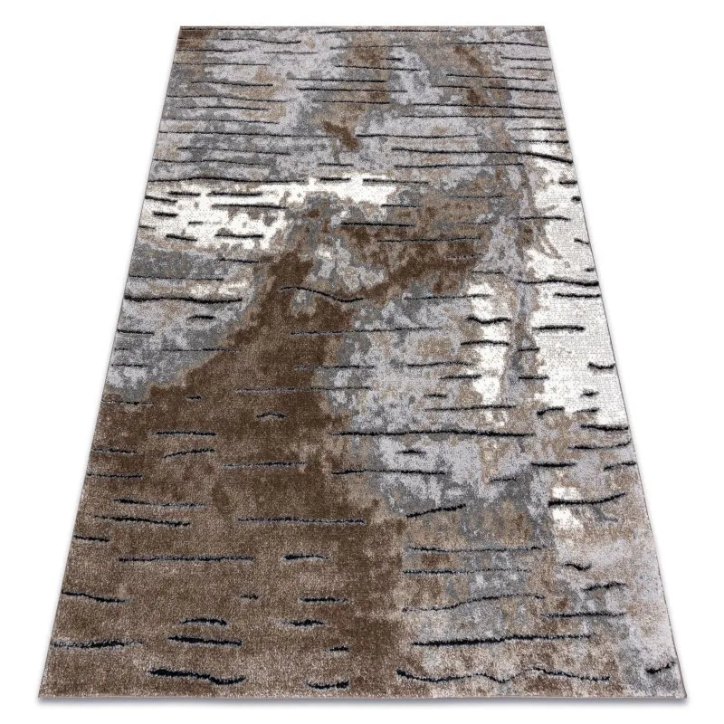 Modern Teppich COZY 8876 Rio - Strukturell zwei Ebenen aus Vlies braun