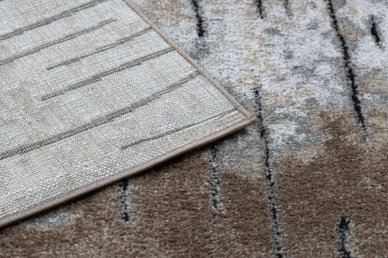 Modern Teppich COZY 8876 Rio - Strukturell zwei Ebenen aus Vlies braun