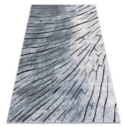 Modern Teppich COZY Timber, Holz - Strukturell zwei Ebenen aus Vlies grau / blau