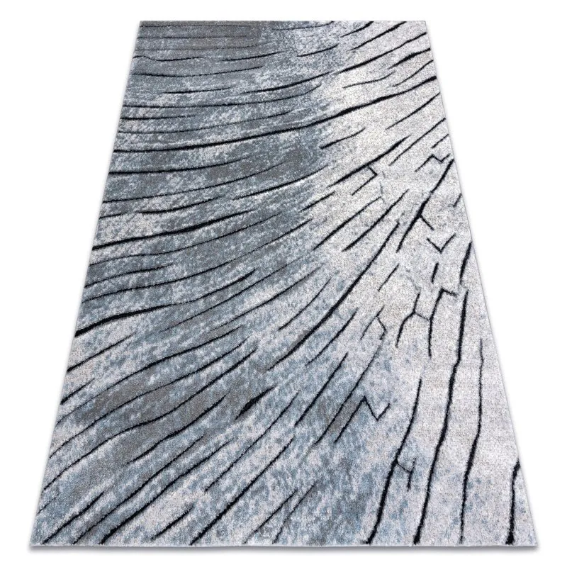 Modern Teppich COZY 8874 Timber, Holz - Strukturell zwei Ebenen aus Vlies grau / blau