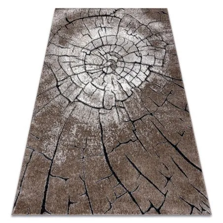 Modern Teppich COZY 8875 Wood, Baumstamm - Strukturell zwei Ebenen aus Vlies braun