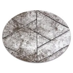 Modern Teppich COZY Kreis Wall, Geometrisch, Dreiecke - Strukturell zwei Ebenen aus Vlies braun