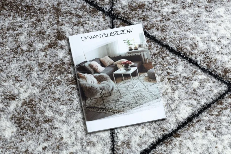 Modern Teppich COZY 8872 Kreis Wall, Geometrisch, Dreiecke - Strukturell zwei Ebenen aus Vlies braun