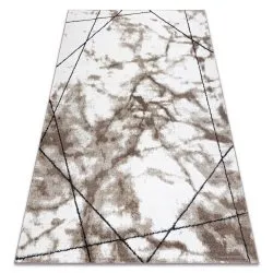 Modern Teppich COZY Lina, Geometrisch, Marmor - Strukturell zwei Ebenen aus Vlies braun