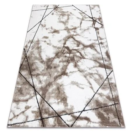 Modern Teppich COZY Lina, Geometrisch, Marmor - Strukturell zwei Ebenen aus Vlies braun