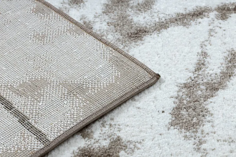 Modern Teppich COZY Lina, Geometrisch, Marmor - Strukturell zwei Ebenen aus Vlies braun