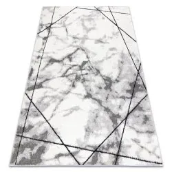 Modern Teppich COZY Lina, Geometrisch, Marmor - Strukturell zwei Ebenen aus Vlies grau