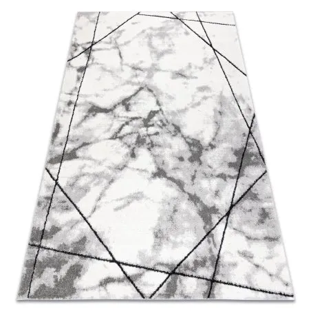 Modern Teppich COZY Lina, Geometrisch, Marmor - Strukturell zwei Ebenen aus Vlies grau