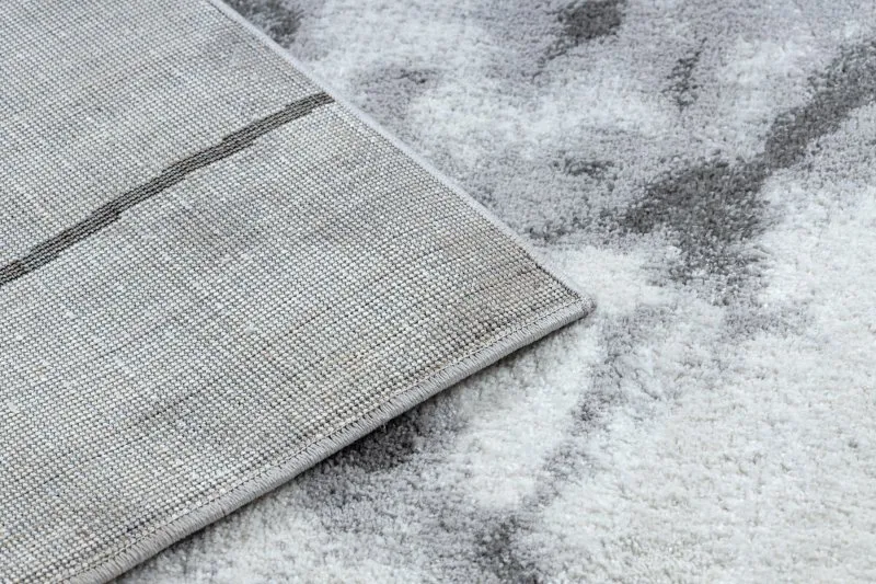 Modern Teppich COZY Lina, Geometrisch, Marmor - Strukturell zwei Ebenen aus Vlies grau