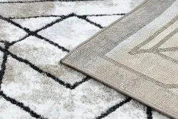 Modern Teppich COZY Tico, Geometrisch- Strukturell zwei Ebenen aus Vlies braun