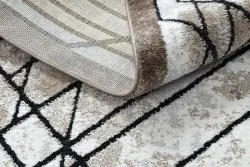 Modern Teppich COZY Tico, Geometrisch- Strukturell zwei Ebenen aus Vlies braun