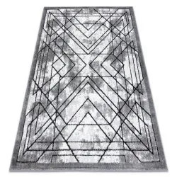 Modern Teppich COZY Tico, Geometrisch- Strukturell zwei Ebenen aus Vlies grau