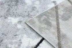 Modern Teppich COZY Polygons, Geometrisch, Dreiecke - Strukturell zwei Ebenen aus Vlies grau
