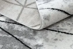 Modern Teppich COZY Polygons, Geometrisch, Dreiecke - Strukturell zwei Ebenen aus Vlies grau