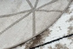 Modern Teppich Polygons Kreis, Geometrisch, Dreiecke - Strukturell zwei Ebenen aus Vlies braun