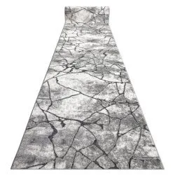 Modern Läufer COZY Cracks, gerissener Beton- Strukturell zwei Ebenen aus Vlies dunkelgrau