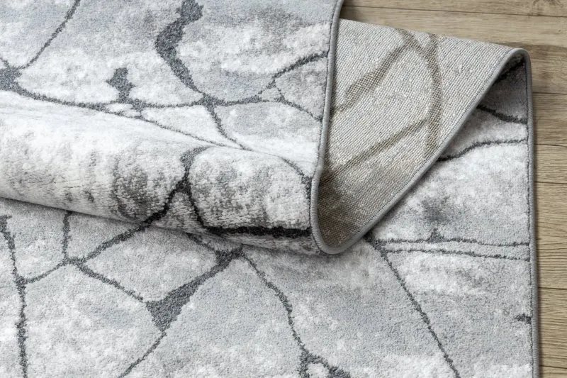 Chodnik nowoczesny COZY 8873 Cracks Popękany beton - Strukturalny, dwa poziomy runa ciemny szary