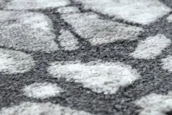 Chodnik nowoczesny COZY 8873 Cracks Popękany beton - Strukturalny, dwa poziomy runa ciemny szary