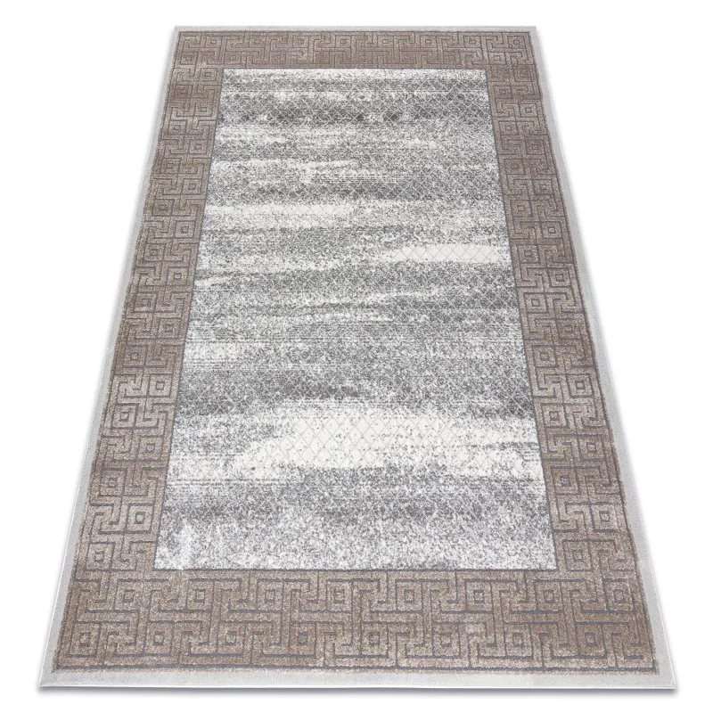 Modern NOBLE Teppich 1512 67 Rahmen, griechisch vintage - Strukturell zwei Ebenen aus Vlies creme / beige