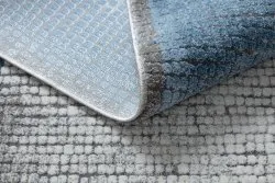 Modern NOBLE Teppich 9730 68 Rahmen vintage - Strukturell zwei Ebenen aus Vlies creme / blau