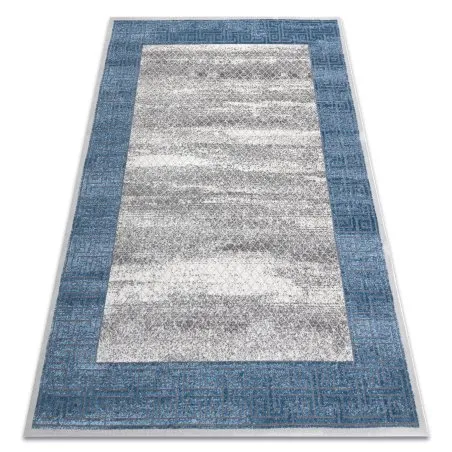 Modern NOBLE Teppich 1512 68 Rahmen, griechisch vintage - Strukturell zwei Ebenen aus Vlies creme / blau