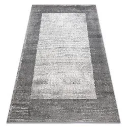Modern NOBLE Teppich 65 Rahmen vintage - Strukturell zwei Ebenen aus Vlies creme / grau