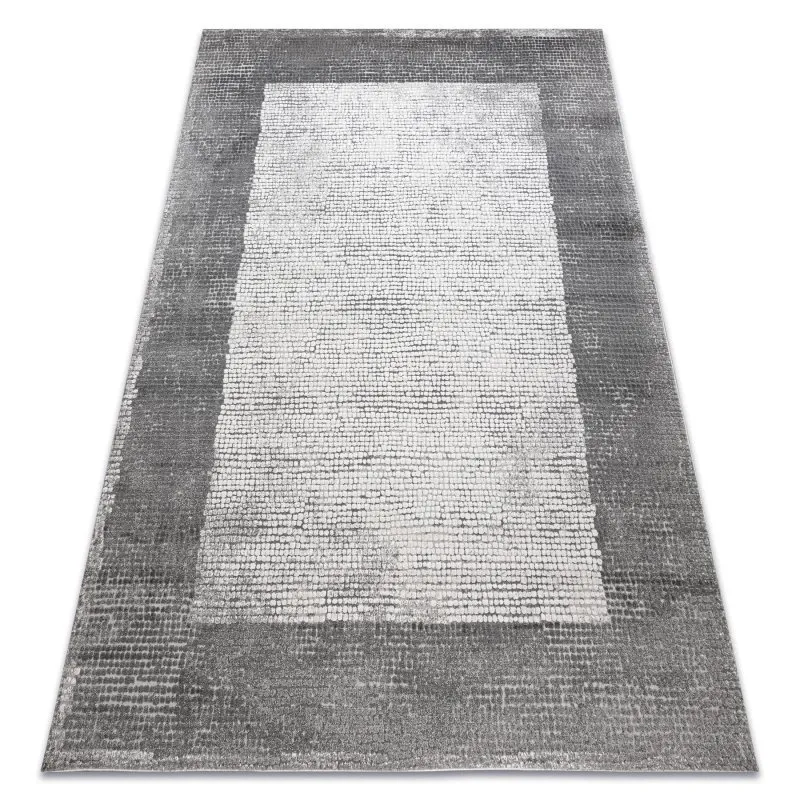 Modern NOBLE Teppich 9730 65 Rahmen vintage - Strukturell zwei Ebenen aus Vlies creme / grau