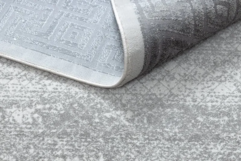 Modern NOBLE Teppich 1512 64 Rahmen, griechisch vintage - Strukturell zwei Ebenen aus Vlies creme / grau